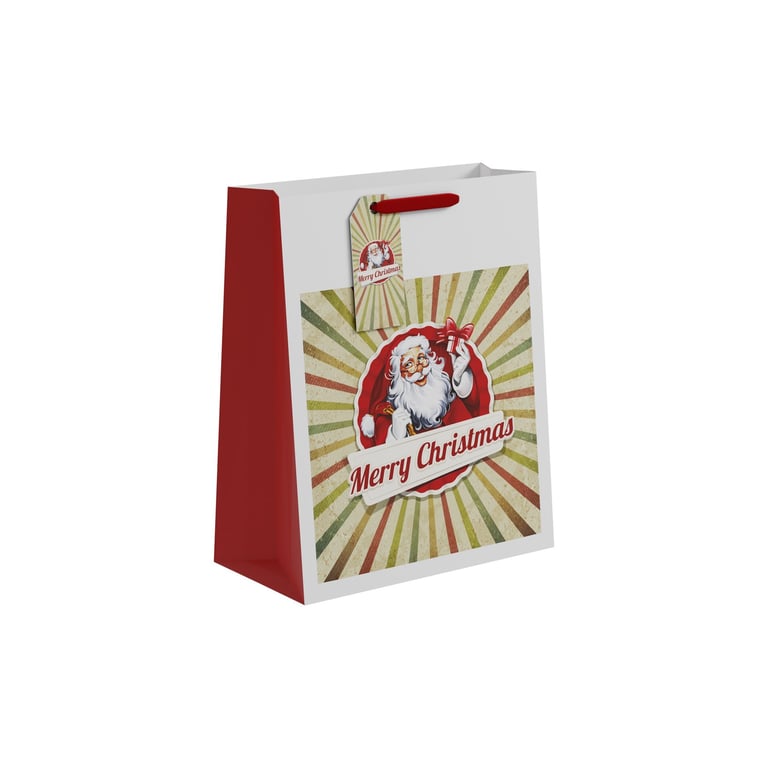 Large Merry Christmas Santa Gift Bag - Holiday Storage and Gift Wrapping Sack