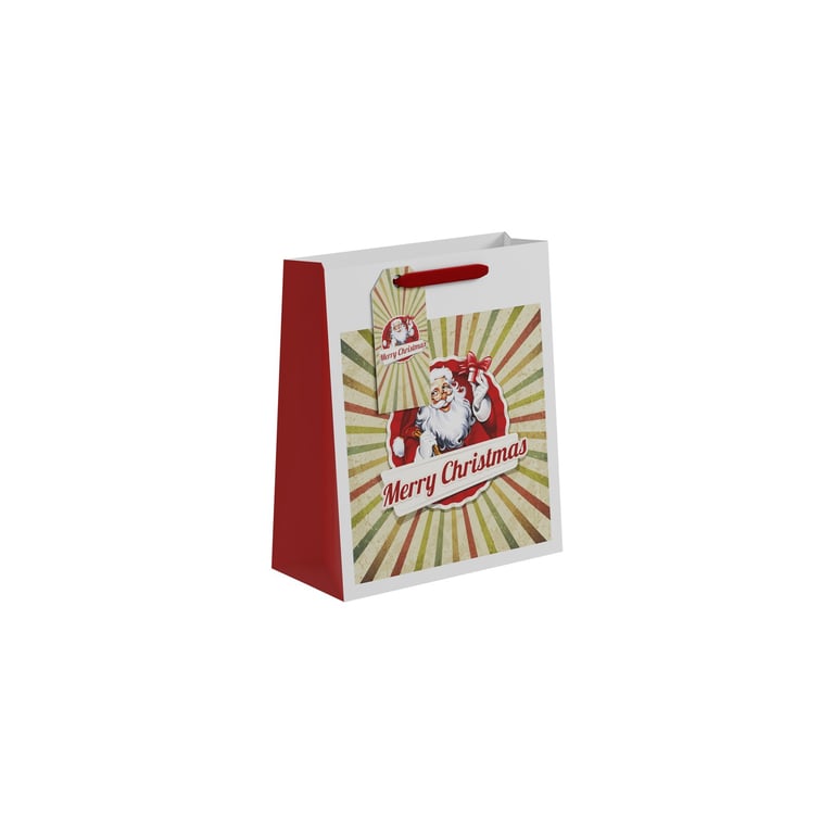 Medium Christmas Santa Gift Bag - Holiday Party Favor Wrapping Bag