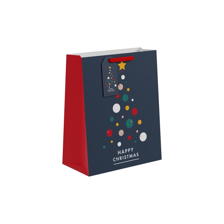 Large Christmas Gift Bag with Bauble Decoration - Festive Home Decoration and Gift Wrapping Solution
