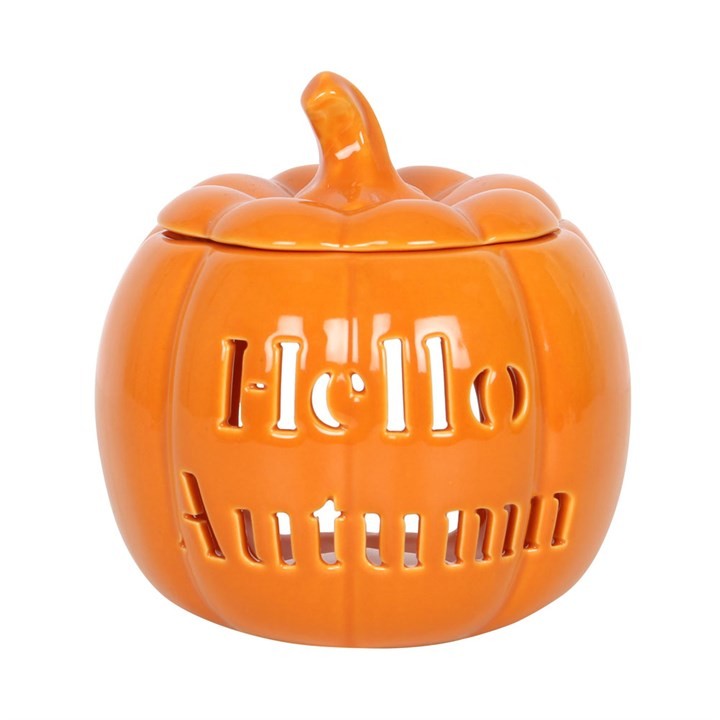 Hello Autumn Pumpkin Burner - Soy Wax Candle with Fall Home Fragrance and Autumn Home Decor Scented Candle for Indoor Use