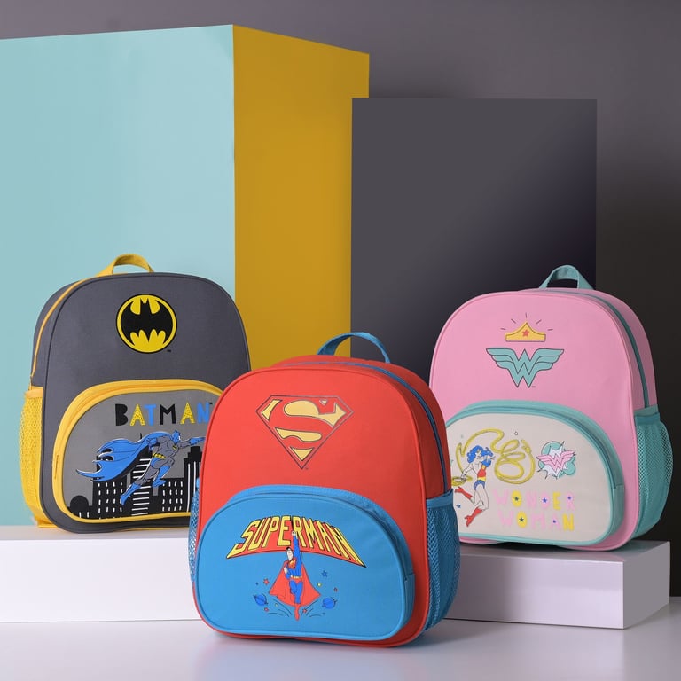 Warner Bros Batman Superhero Backpack - Official DC Comics Bag for Kids