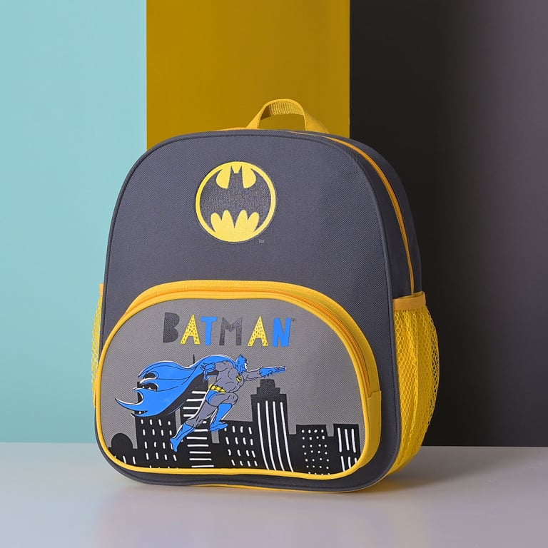 Warner Bros Batman Superhero Backpack - Official DC Comics Bag for Kids