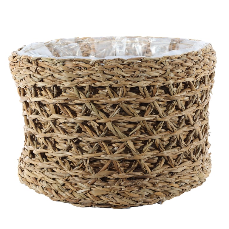 Round Natural Seagrass Woven Basket - Home Decor Accent