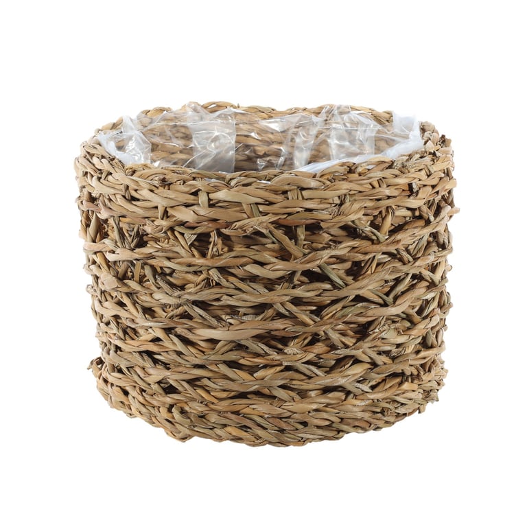 Natural Seagrass Round Storage Basket - Home Organization Decor