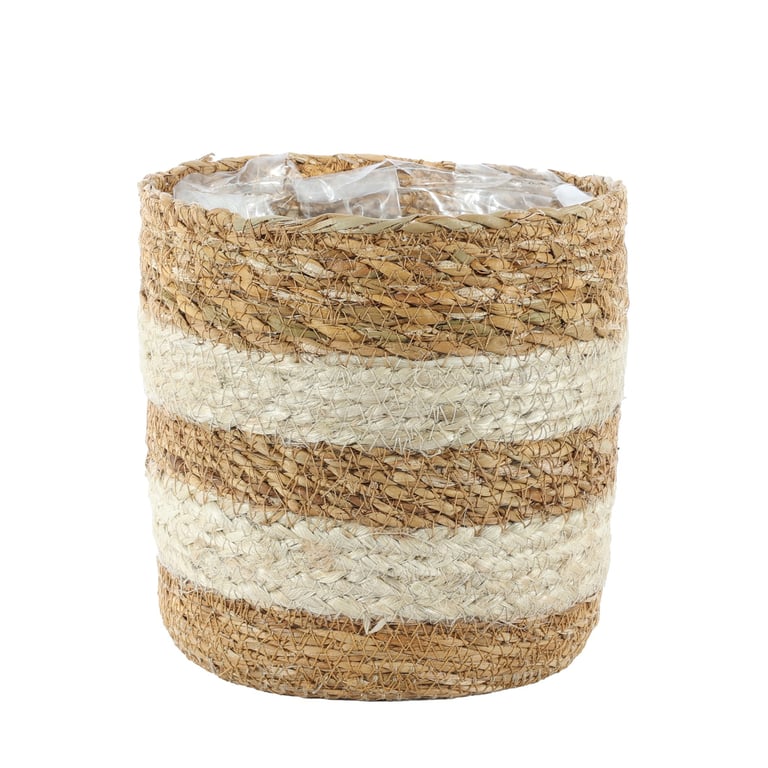 Natural Seagrass & Braided Jute Storage Basket