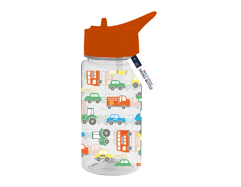 Boys Printed Bottle With Straw - 400ml BPA-Free Kids Water Bottle