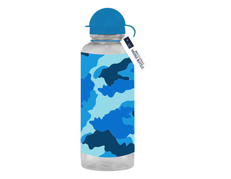 Boys Reusable Printed 600ml Hydration Water Bottle for Kids - BPA Free & Leak Proof