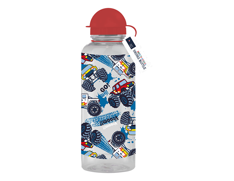 Boys Reusable Printed 600ml Hydration Water Bottle for Kids - BPA Free & Leak Proof