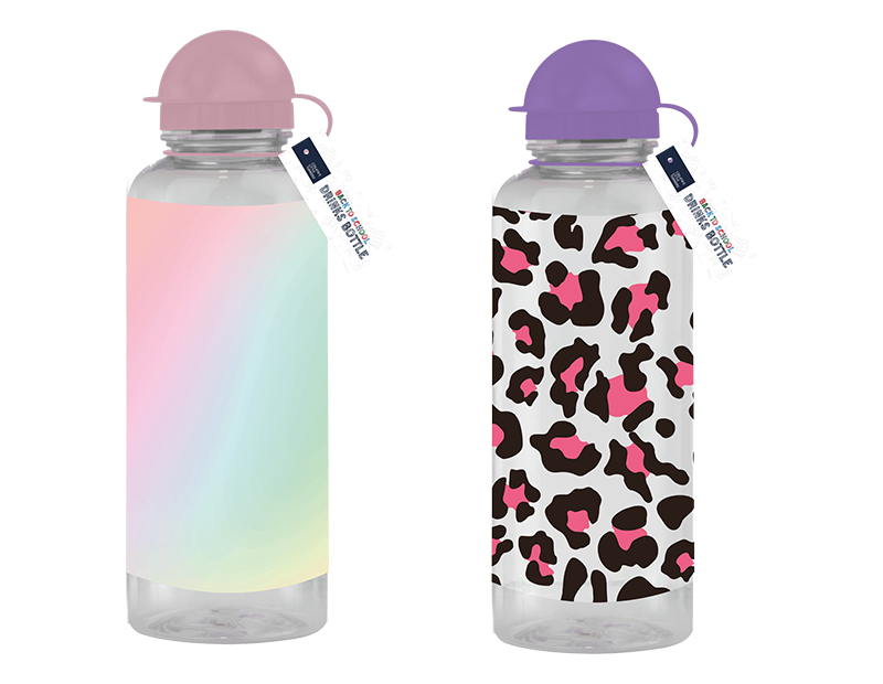 Girls 600ml Printed Reusable Water Bottle - Perfect Hydration Companion for Kids and Girls
