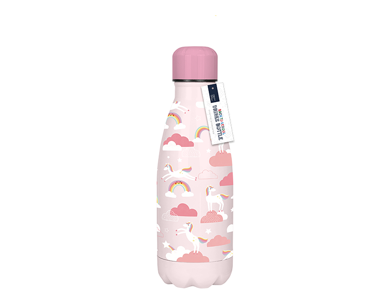 Girls Printed Metal Reusable Water Bottle 350ml - Eco-Friendly Hydration for Kids and Girls