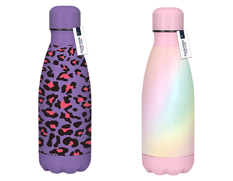 Assorted Girls Printed Metal Insulated Water Bottle 350ml