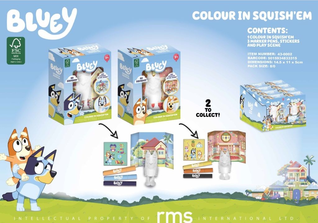 Bluey Colouring Book - Assorted Squishmallow Characters, DIY Activity for Kids