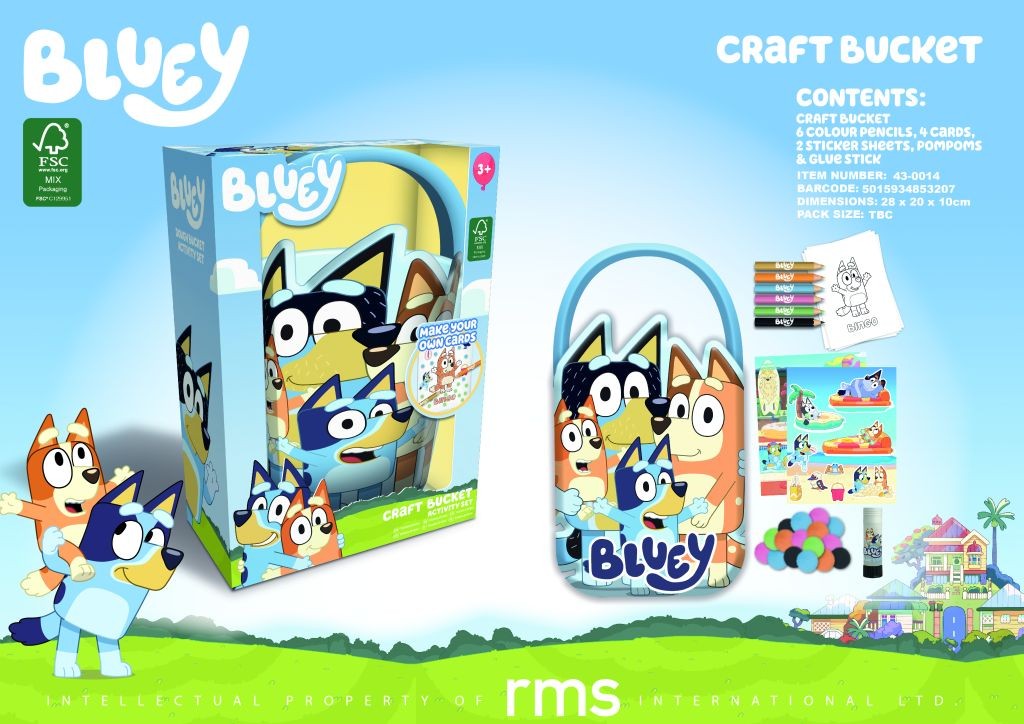 Bluey Activity Bucket - Educational Playset for Toddlers & Children s Creative Development