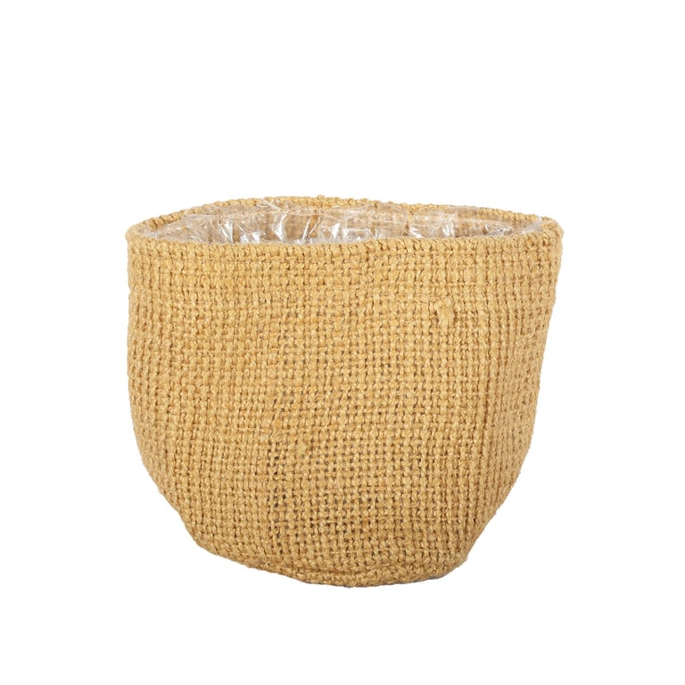 Eco-Friendly Jute Nursery Basket with Liner (12x12cm) - Reusable and Organic Plant Container
