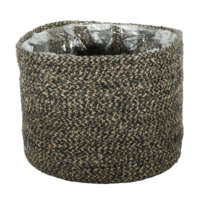 Natural Jute Braided Rope Basket with Liner - 25 x 20cm Home Decor Storage Solution