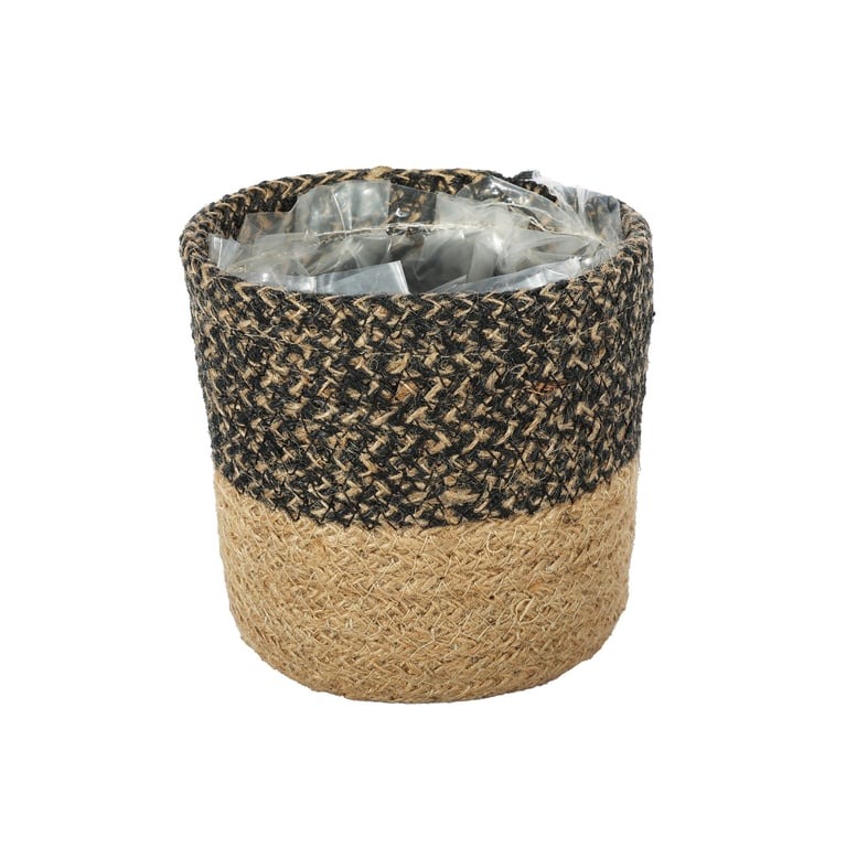 Natural Jute Basket - Rustic Indoor Plant Holder & Storage Basket
