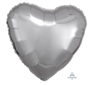 Metallic Silver Foil 18 Inch Heart Balloon - Perfect Party Decoration or Gift Idea