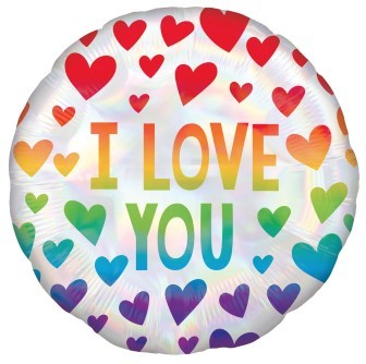 Rainbow Love Hearts Balloon - 18 Party Decoration Balloon