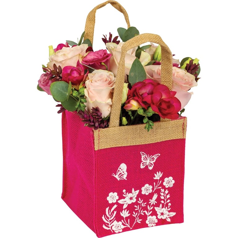 Colourful Butterfly Garden Jute Plant Bags - Eco-Friendly Home Decor Planters (12 Pack)