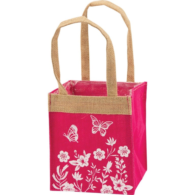 Colourful Butterfly Garden Jute Plant Bags - Eco-Friendly Home Decor Planters (12 Pack)