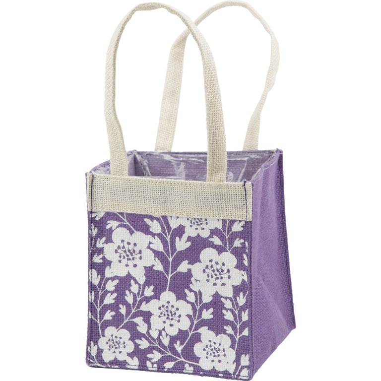 Colourful Bold Blooms Jute Plant Bags - Handcrafted Home Decor Planters with Gardening Baskets