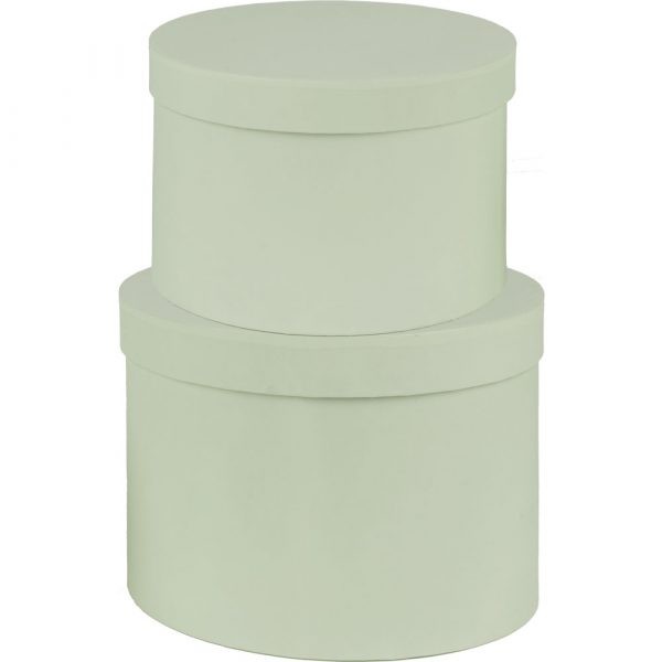 Set of 2 Green Hat Storage Boxes - Fashion Accessories Organizer Case