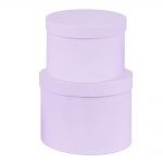 Lilac Hat Box Set - 2-Piece Storage Organizer for Women s Hats and Headwear