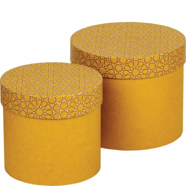 Eden Flare Butterscotch Yellow Hat Box Set - Stylish Storage for Fashion Accessories and Home Organization
