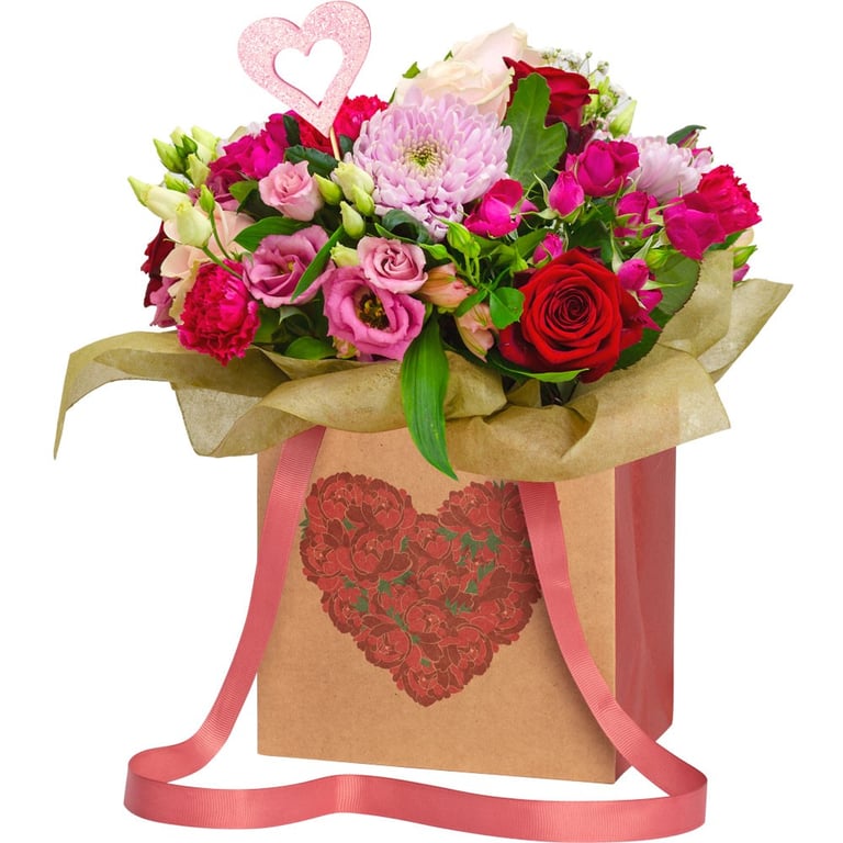 Eco Friendly Flower Kraft Bags (Pack of 10) - Home Decor Party Supply Bag