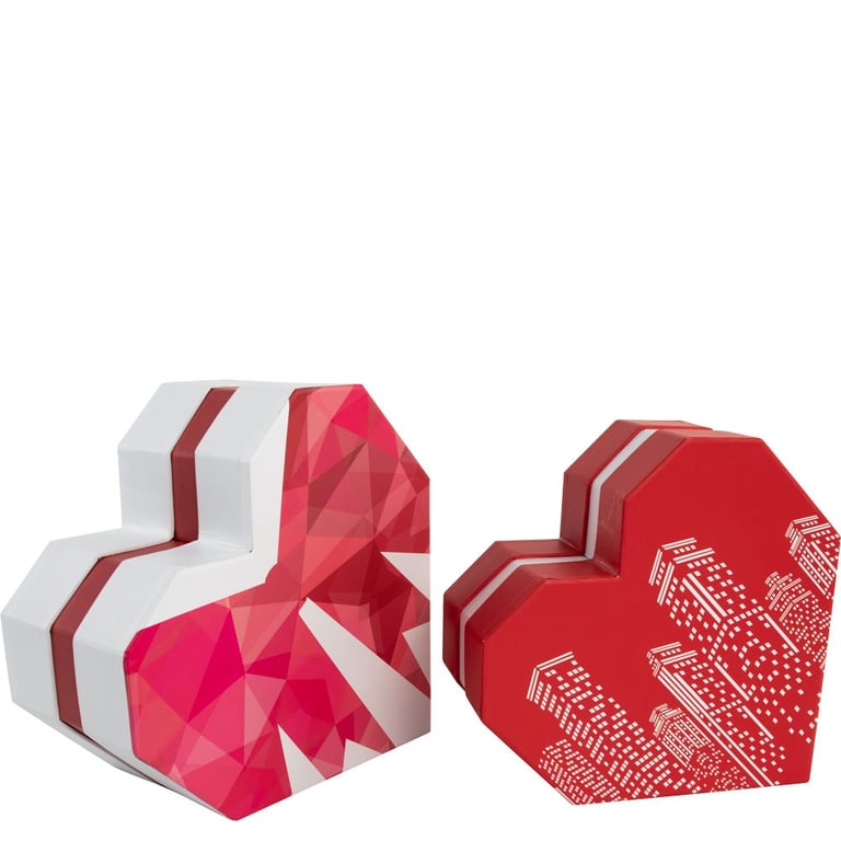 Red Heart Shape Boxes - Elegant Wedding Favor Box Set for Valentines Day Romantic Gift Packaging