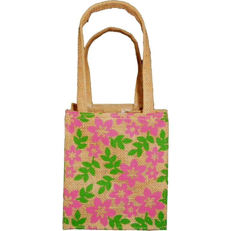 Colourful Daisy & Posy Jute Plant Bags - Home Decor Floral Planters with Garden Supplies and Plant Holders