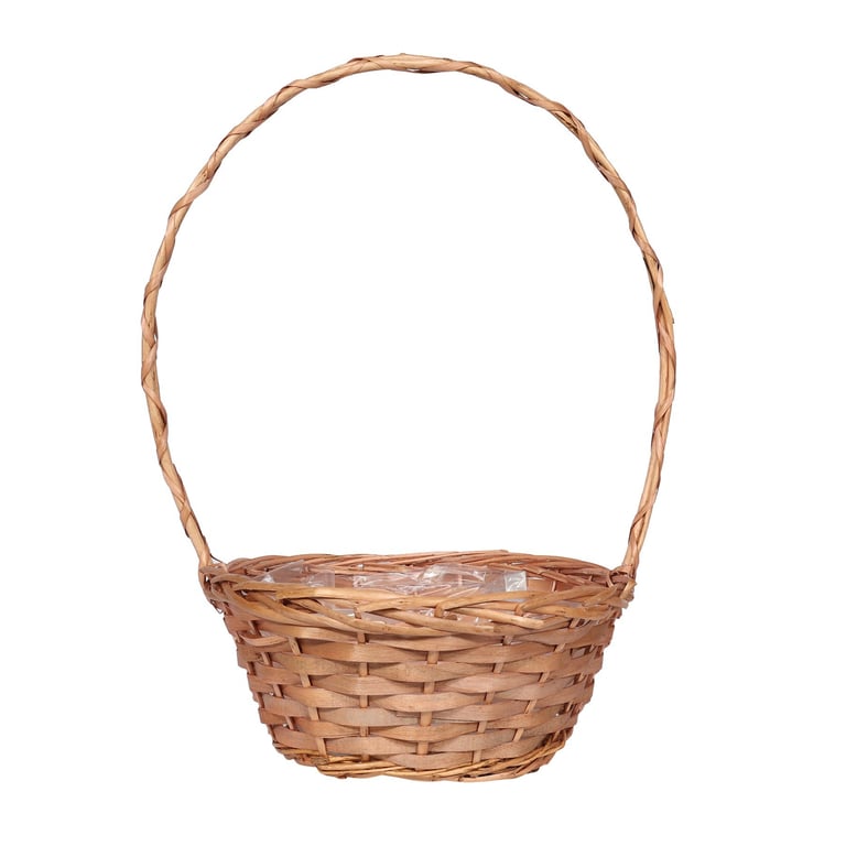Golden Round Basket 12inch - Decorative Home Storage and Garden Container