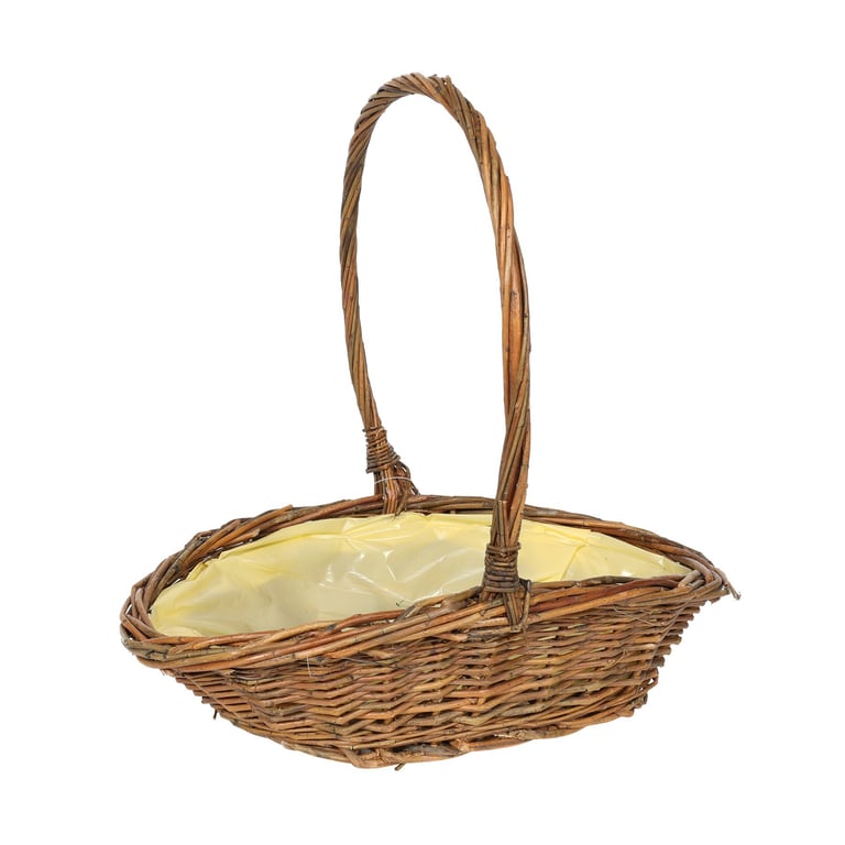 Large Woven Country Basket - Rustic Storage for Home Decor and Indoor Plants