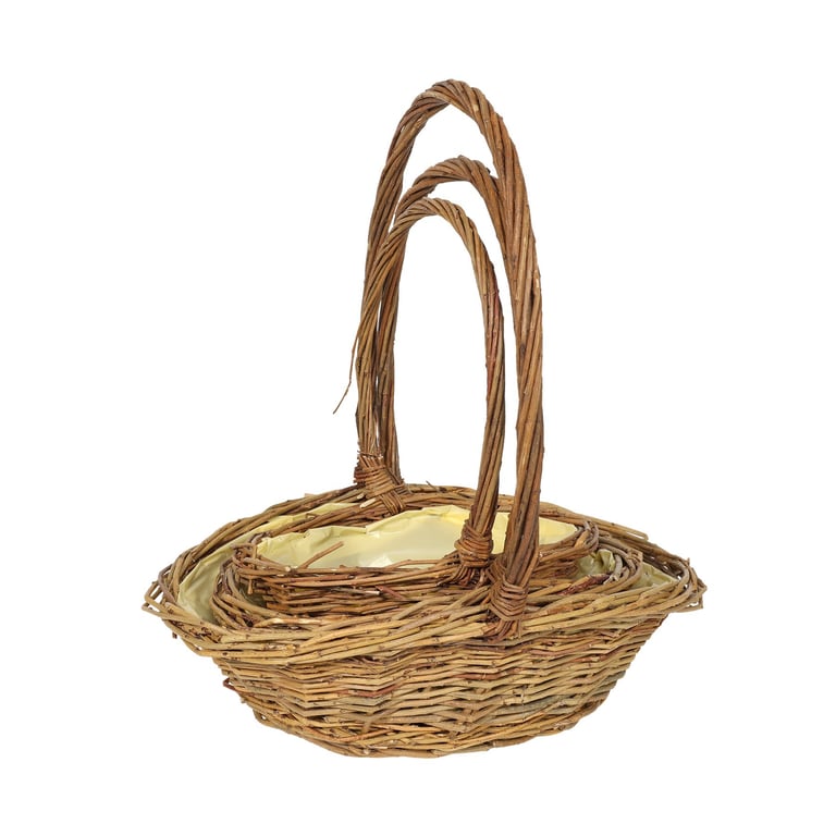 Unpeeled 27.5cm Wicker Country Basket Set - Rustic Home Decor Storage Solution