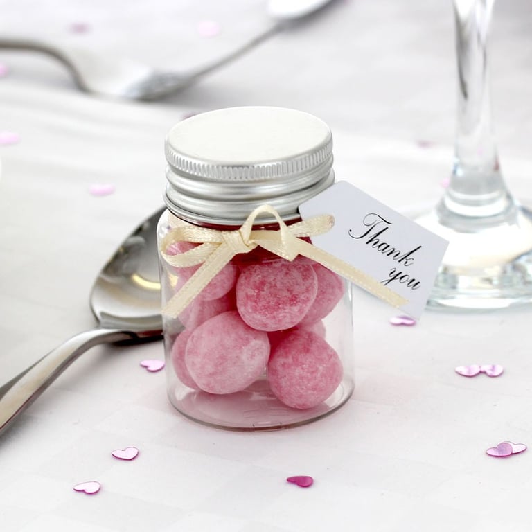 Strawberry Bon Bons Mini Sweet Treat Jar - Fruit Flavored Home Decor Candy Snacks