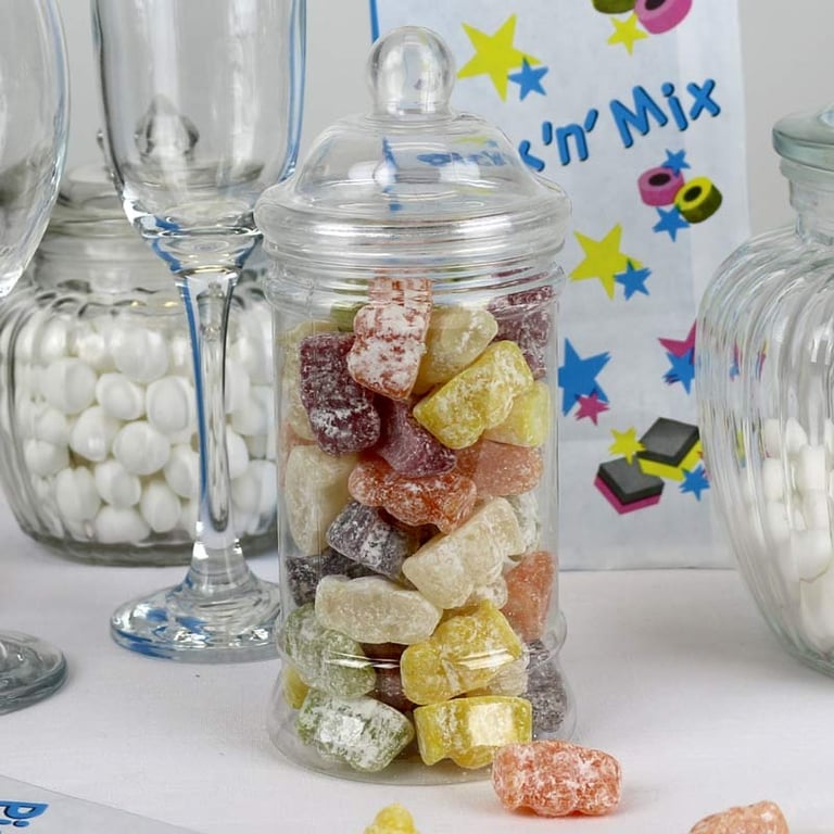 Jelly Babies Candy Jar - Reusable Storage Container for Sweet Treats and Birthday Party Favors