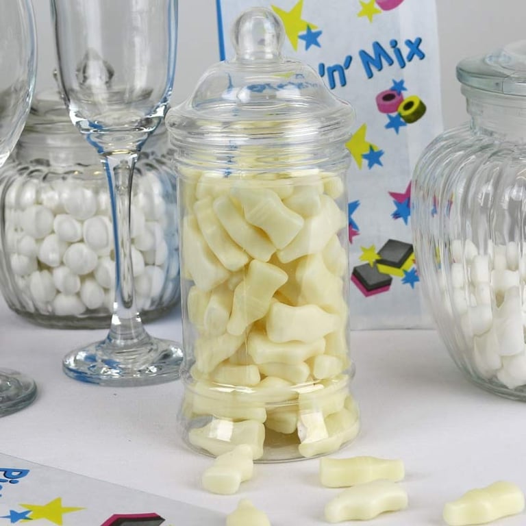 Glass Milk Bottle Candy Holder - Retro Kitchen Storage and Home Decor Sugar Bowl Alternative