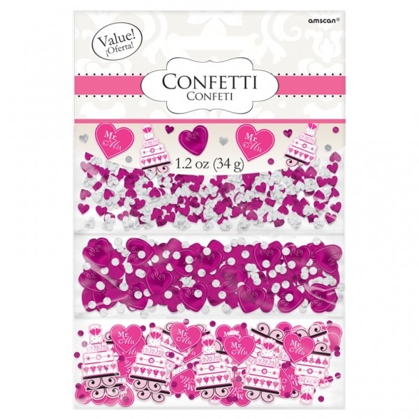 Hearts and Cakes Party Confetti 3pk - Wedding Event Decorations Supplies