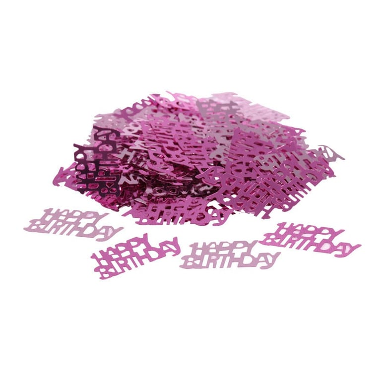 Pink Confetti Birthday Decorations - Happy Birthday Party Supplies with Pink Streamers