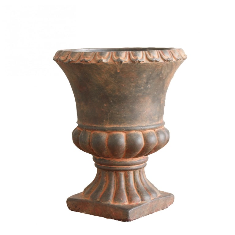 24cm Urn Cement Flower Pot - Durable Outdoor Garden Decor Planter Container