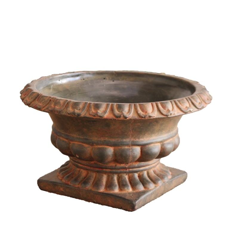 French Urn Cement Planter - 16cm Outdoor Garden Decoration and Home Decor Pot