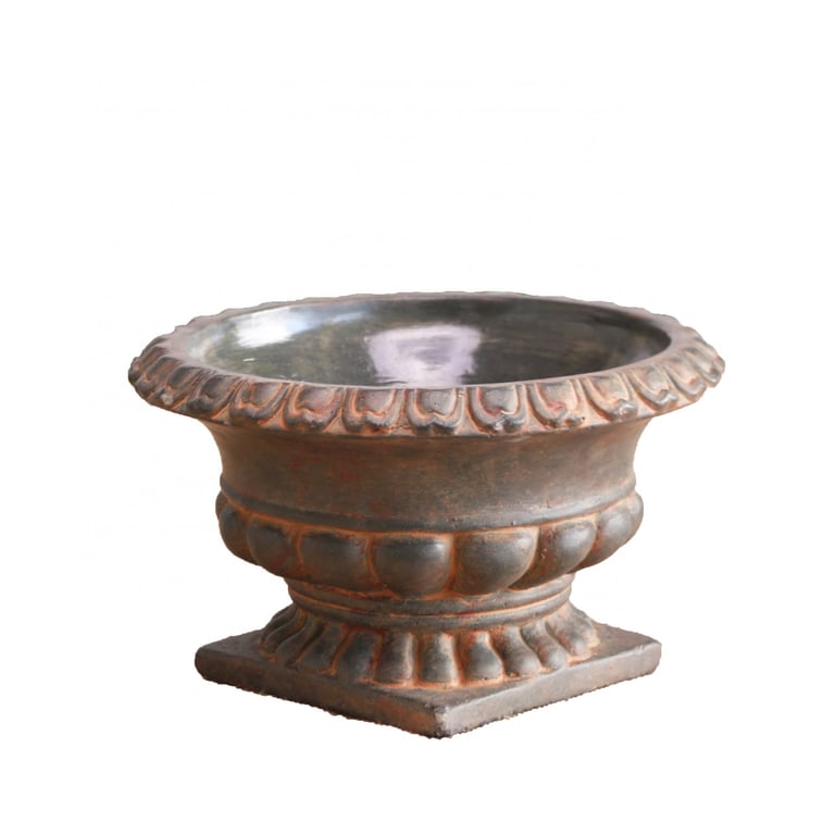 French Urn Cement Planter Pot 12cm - Decorative Home & Garden Outdoor Plant Container