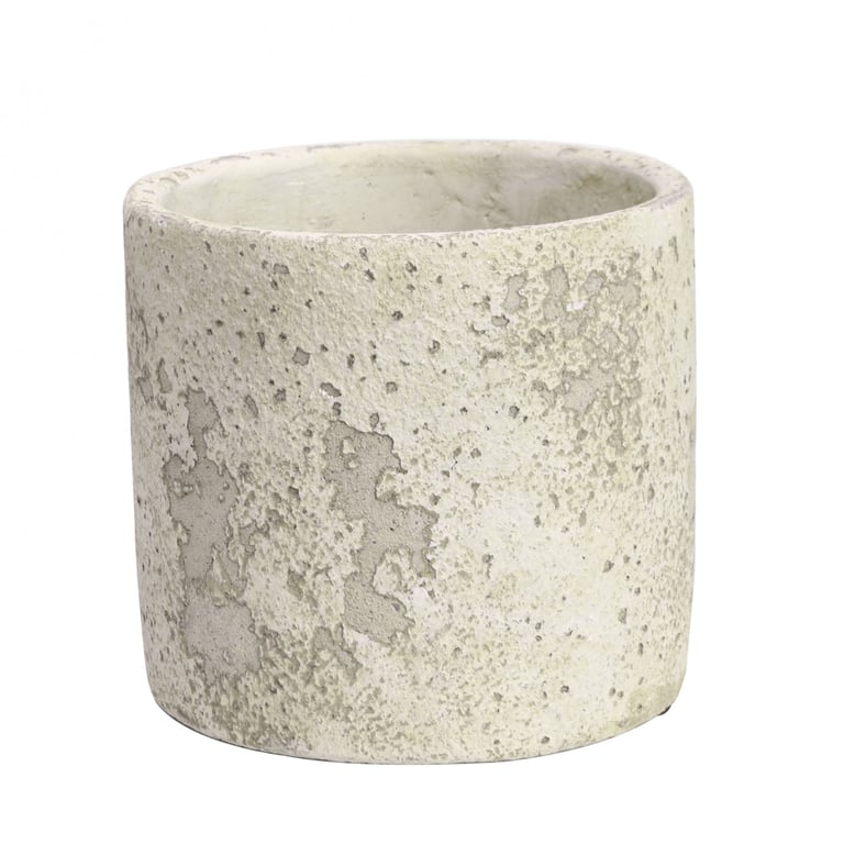 Rustic Round Cement Flower Pot 13cm - Handcrafted Home Decor Planter for Small Gardens and Indoor Spaces