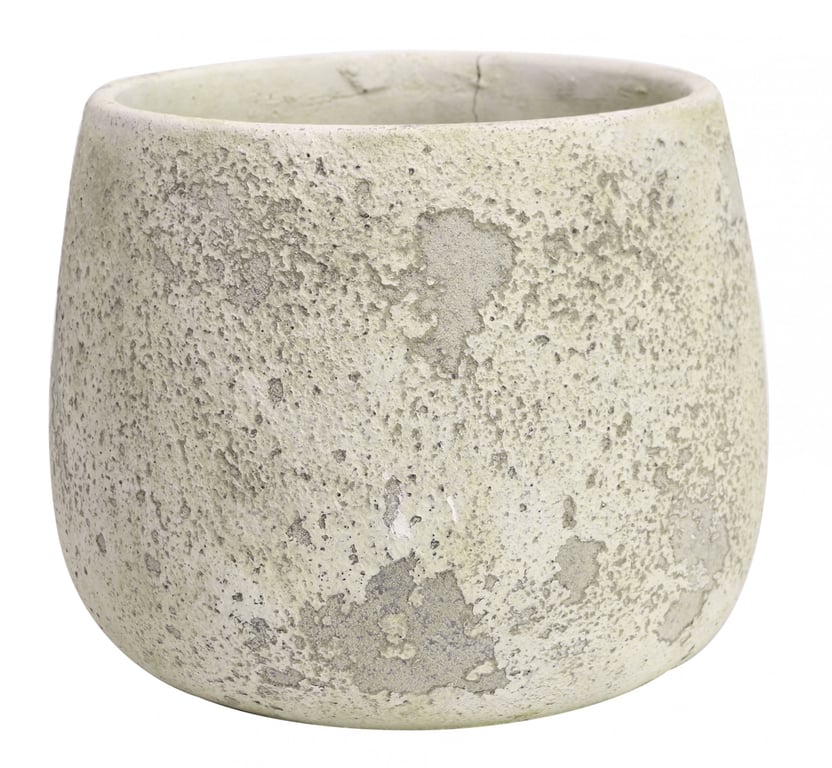 Rustic Cement Flower Pot - 17cm Home Garden Decor Outdoor Planter