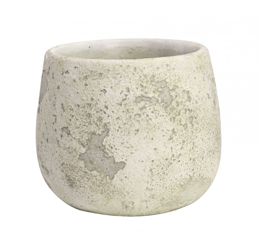 Rustic Bowl Cement Flower Pot 14.5cm - Durable Home Garden Decor for Outdoor Plant Container