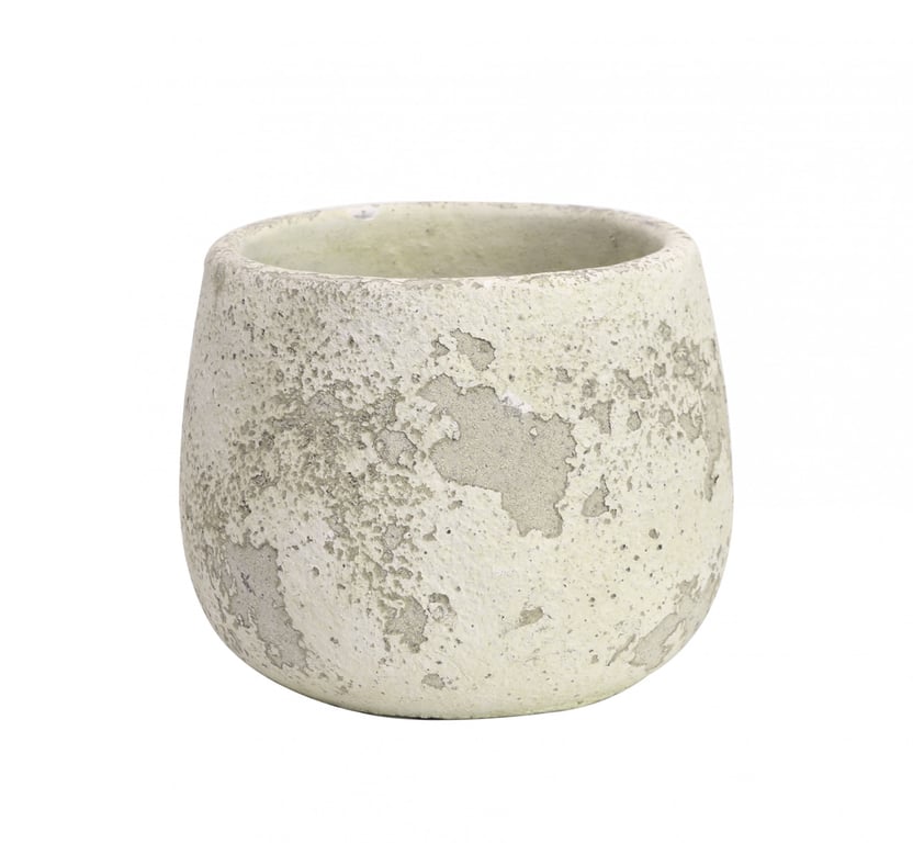 Rustic Bowl Cement Flower Pot 12cm - Durable Home Decor Garden Planter