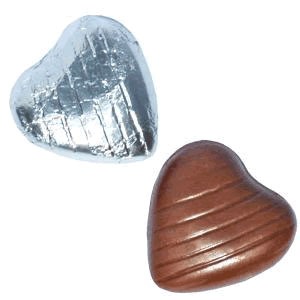 Silver Foil Chocolate Hearts - 1kg Luxury Candy Decorations and Wedding Favors