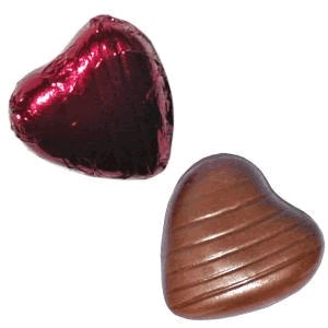Burgundy Foil Chocolate Hearts - Gourmet 1kg Holiday Decorations and Gifts