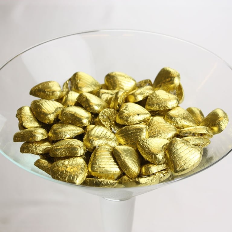 Gold Chocolate Hearts - 1kg Sweet Treats for Valentine s Day