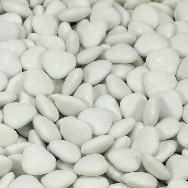 White Mini Heart Dragees - Wedding Favors & Cake Decorations, White Confectionery Supplies